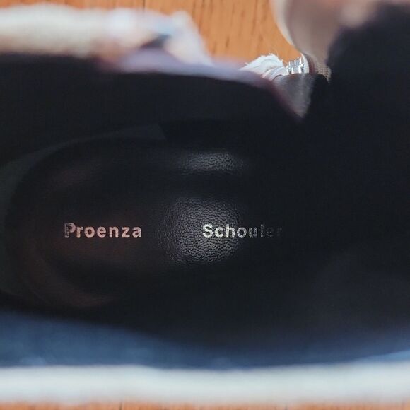 Proenza Schouler Cream Ankle Boots with Silver Heel- Women's Size 8 - Picture 2 of 5